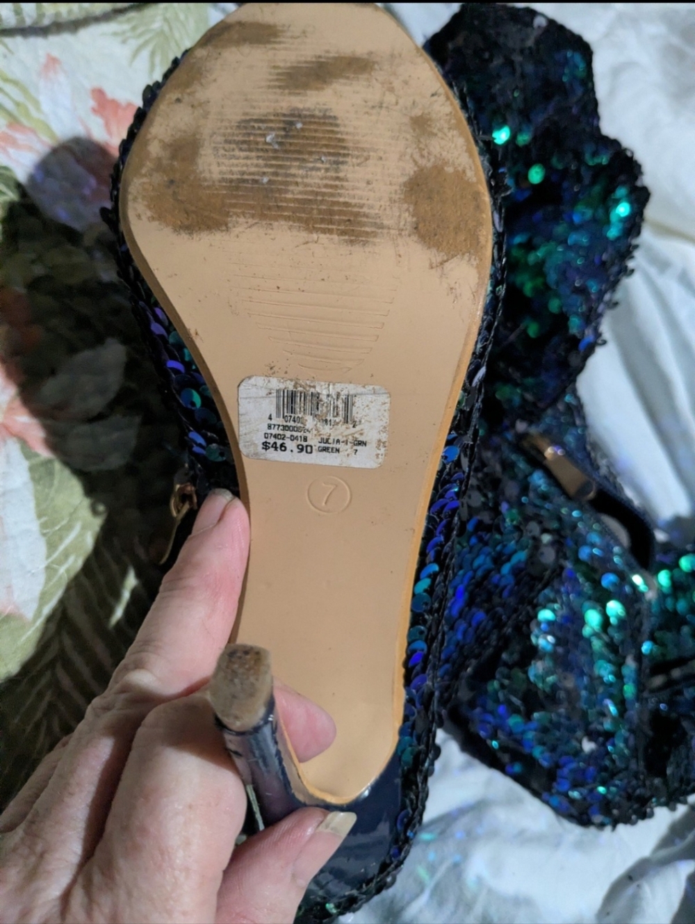 Cape Robbin Thigh High Mermaid Sequin Blue Green Open Toe Fetish Boots Size 7 - Picture 8 of 12